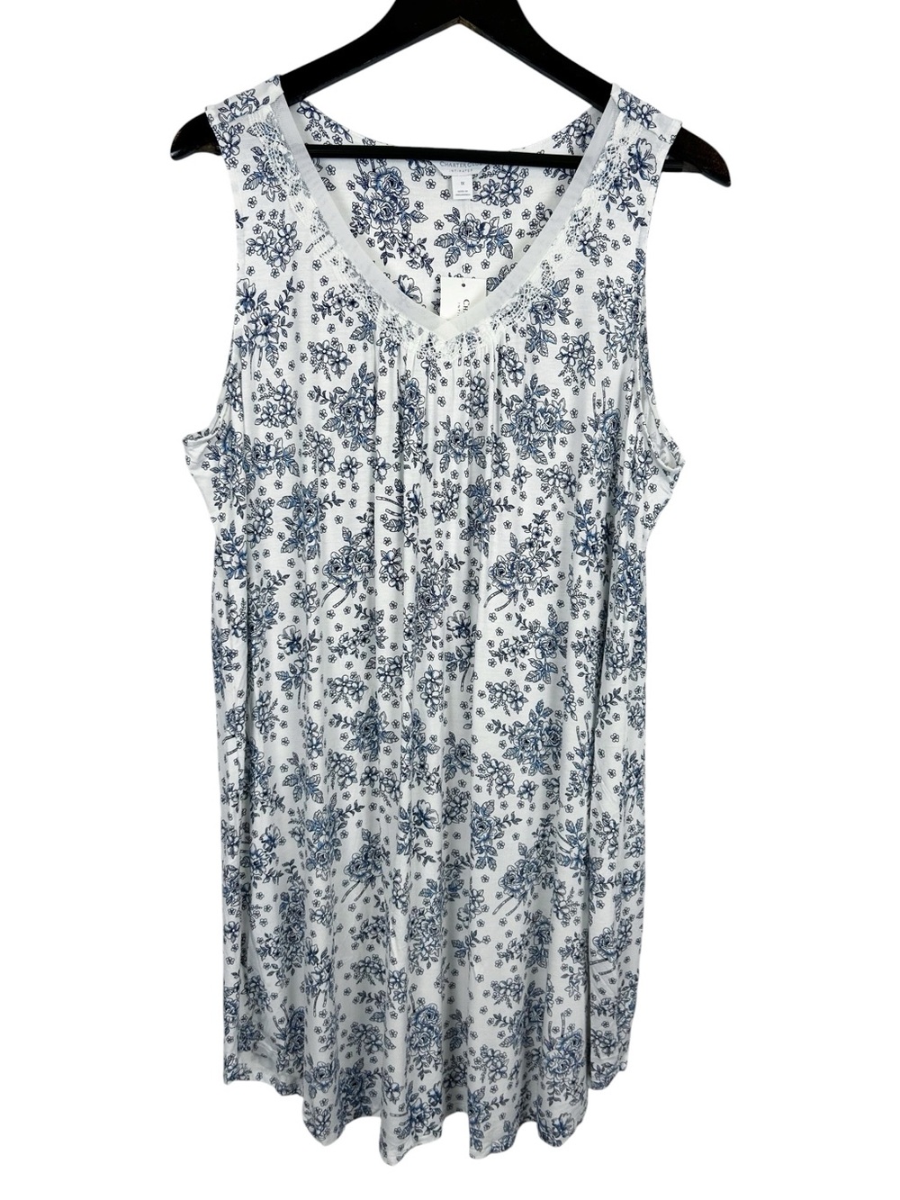 Charter Club Sleeveless White & Navy Nightgown Size 1X